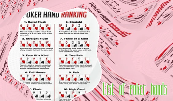 Poker list of cards
